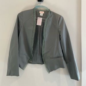 Sage green Blazer Open Tulle
